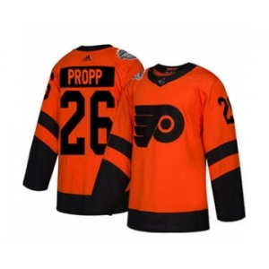 Men's Flyers #26 Brian Propp Orange 2019 Stadium Series Stitched Hockey Jersey