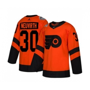 Men's Flyers #30 Michal Neuvirth Orange 2019 Stadium Series Stitched Hockey Jersey