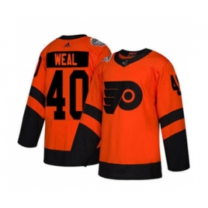 Men's Flyers #40 Jordan Weal Orange 2019 Stadium Series Stitched Hockey Jersey