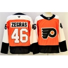 Men's Philadelphia Flyers #46 Trevor Zegras Orange 2024 Stitched Jersey