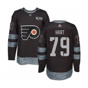 Men's Philadelphia Flyers #79 Carter Hart Black 1917-2017 100th Anniversary Stitched Hockey Jersey