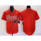 Men's Philadelphia Flyers Blank Orange Cool Base Stitched Baseball Jersey