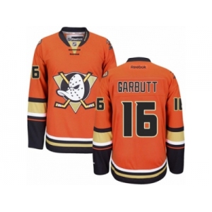 Men's Reebok Anaheim Ducks #16 Ryan Garbutt Premier Orange Third NHL Jersey