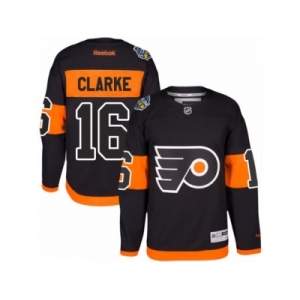 Men's Reebok Philadelphia Flyers #16 Bobby Clarke Authentic Black 2017 Stadium Series NHL Jersey