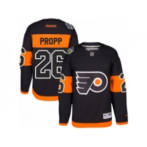 Men's Reebok Philadelphia Flyers #26 Brian Propp Authentic Black 2017 Stadium Series NHL Jersey