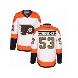 Men's Reebok Philadelphia Flyers #53 Shayne Gostisbehere Authentic White 3rd NHL Jersey