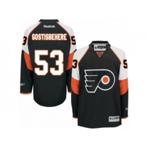 Men's Reebok Philadelphia Flyers #53 Shayne Gostisbehere Premier Black Third NHL Jersey