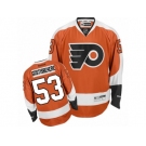 Men's Reebok Philadelphia Flyers #53 Shayne Gostisbehere Premier Orange Home NHL Jersey