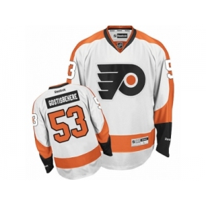 Men's Reebok Philadelphia Flyers #53 Shayne Gostisbehere Premier White Away NHL Jersey