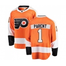 Philadelphia Flyers #1 Bernie Parent Fanatics Branded Orange Home Breakaway NHL Jersey