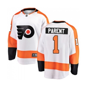 Philadelphia Flyers #1 Bernie Parent Fanatics Branded White Away Breakaway NHL Jersey