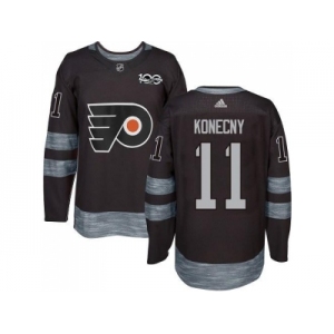 Philadelphia Flyers #11 Travis Konecny Black 1917-2017 100th Anniversary Stitched NHL Jersey