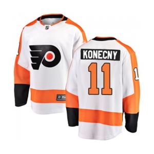 Philadelphia Flyers #11 Travis Konecny Fanatics Branded White Away Breakaway NHL Jersey