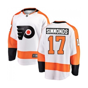 Philadelphia Flyers #17 Wayne Simmonds Fanatics Branded White Away Breakaway NHL Jersey