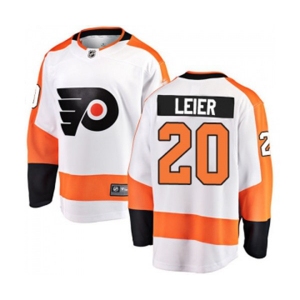 Philadelphia Flyers #20 Taylor Leier Fanatics Branded White Away Breakaway NHL Jersey