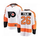 Philadelphia Flyers #26 Christian Folin Fanatics Branded White Away Breakaway NHL Jersey