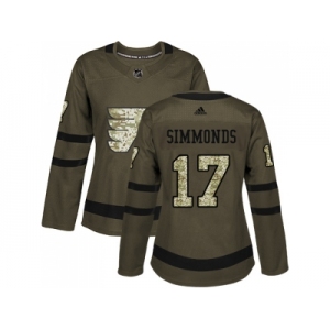 Women Adidas Philadelphia Flyers #17 Wayne Simmonds Green Salute to Service Stitched NHL Jersey