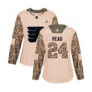 Women Adidas Philadelphia Flyers #24 Matt Read Authentic Camo Veterans Day Practice NHL Jersey