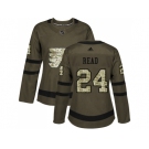 Women Adidas Philadelphia Flyers #24 Matt Read Green Salute to Service Stitched NHL Jersey