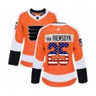 Women Adidas Philadelphia Flyers #25 James Van Riemsdyk Authentic Orange USA Flag Fashion NHL Jersey