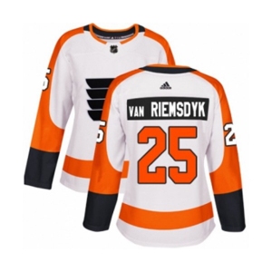 Women Adidas Philadelphia Flyers #25 James Van Riemsdyk Authentic White Away NHL Jersey
