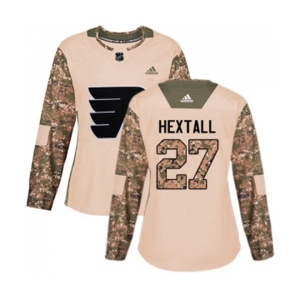 Women Adidas Philadelphia Flyers #27 Ron Hextall Authentic Camo Veterans Day Practice NHL Jersey