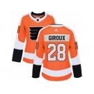 Women Adidas Philadelphia Flyers #28 Claude Giroux Orange Home Authentic Stitched NHL Jersey
