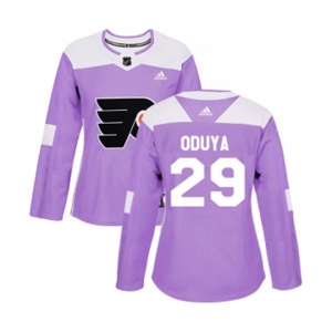 Women Adidas Philadelphia Flyers #29 Johnny Oduya Authentic Purple Fights Cancer Practice NHL Jersey