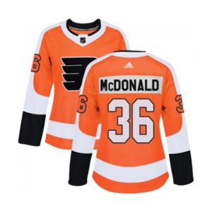 Women Adidas Philadelphia Flyers #36 Colin McDonald Authentic Orange Home NHL Jersey