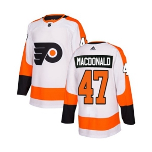 Women Adidas Philadelphia Flyers #47 Andrew MacDonald Authentic White Away NHL Jersey