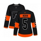 Women Adidas Philadelphia Flyers #5 Samuel Morin Authentic Black Alternate NHL Jersey