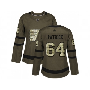 Women Adidas Philadelphia Flyers #64 Nolan Patrick Green Salute to Service Stitched NHL Jersey