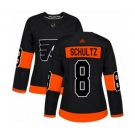 Women Adidas Philadelphia Flyers #8 Dave Schultz Premier Black Alternate NHL Jersey