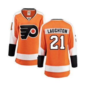 Women Philadelphia Flyers #21 Scott Laughton Fanatics Branded Orange Home Breakaway NHL Jersey