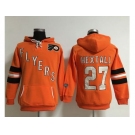 Women Philadelphia Flyers #27 Ron Hextall Orange Old Time Heidi NHL Hoodie