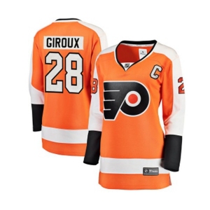Women Philadelphia Flyers #28 Claude Giroux Fanatics Branded Orange Home Breakaway NHL Jersey