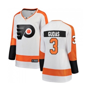 Women Philadelphia Flyers #3 Radko Gudas Fanatics Branded White Away Breakaway NHL Jersey