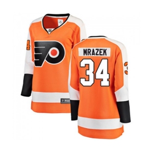 Women Philadelphia Flyers #34 Petr Mrazek Fanatics Branded Orange Home Breakaway NHL Jersey