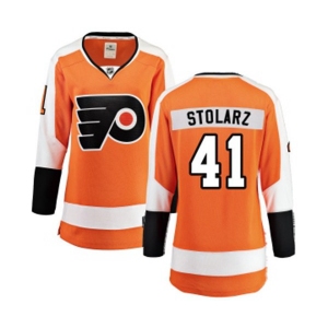 Women Philadelphia Flyers #41 Anthony Stolarz Fanatics Branded Orange Home Breakaway NHL Jersey