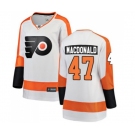 Women Philadelphia Flyers #47 Andrew MacDonald Fanatics Branded White Away Breakaway NHL Jersey