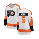 Women Philadelphia Flyers #5 Samuel Morin Fanatics Branded White Away Breakaway NHL Jersey