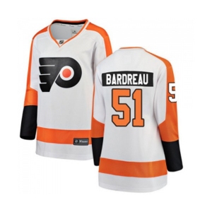 Women Philadelphia Flyers #51 Cole Bardreau Fanatics Branded White Away Breakaway NHL Jersey