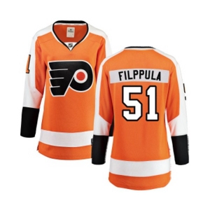 Women Philadelphia Flyers #51 Valtteri Filppula Fanatics Branded Orange Home Breakaway NHL Jersey