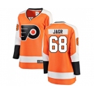 Women Philadelphia Flyers #68 Jaromir Jagr Fanatics Branded Orange Home Breakaway NHL Jersey