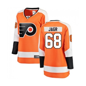 Women Philadelphia Flyers #68 Jaromir Jagr Fanatics Branded Orange Home Breakaway NHL Jersey