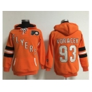 Women Philadelphia Flyers #93 Jakub Voracek Orange Old Time Heidi NHL Hoodie