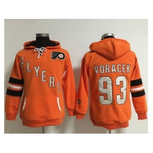 Women Philadelphia Flyers #93 Jakub Voracek Orange Old Time Heidi NHL Hoodie