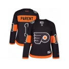 Women's Reebok Philadelphia Flyers #1 Bernie Parent Authentic Black 2017 Stadium Series NHL Jersey