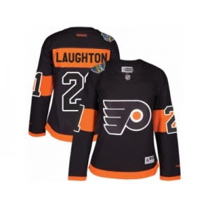 Women's Reebok Philadelphia Flyers #21 Scott Laughton Authentic Black 2017 Stadium Series NHL Jersey