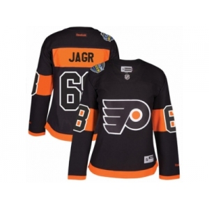 Women's Reebok Philadelphia Flyers #68 Jaromir Jagr Authentic Black 2017 Stadium Series NHL Jersey
